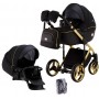 Коляска 2 в 1 Adamex Luciano Polar (Gold) Q85 Чорний - Чорна шкіра (видавлена точка)