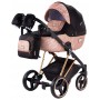 Коляска 2 в 1 Adamex Mimi Polar (Pink Gold) Y837 черный (люрикс) - медный (принт) кожа (выдавленная точка)