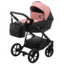 Коляска 2 в 1 Bair Kiwi шкіра 100% BK-44/15 рожевий (пудра) - чорний
