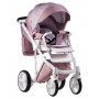 Коляска 2 в 1 Adamex Luciano jeans Q220 рожевий (льон) - світло-рожевий (візерунок)