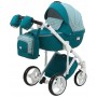 Коляска 2 в 1 Adamex Luciano jeans Q204 зеленый (зигзаг)