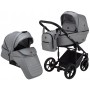Коляска 2 в 1 Adamex Amelia шкіра 100% SM3 сірий перламутр