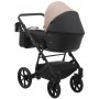 Коляска 2 в 1 Bair Kiwi кожа 100% BK-18/15 капучино - черный