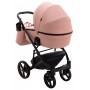 Коляска 2 в 1 Bair Marcel кожа 100%  розовый (пудра)