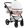 Коляска 2 в 1 Bair Star (Cooper) шкіра 100% 06C білий - мідна люлька