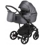 Коляска 2 в 1 Bair Polo (Black) шкіра 100% 33 графіт (перламутр)