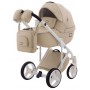 Коляска 2 в 1 Adamex Luciano шкіра 100% 11S-B світло-капучіно шкіра