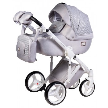Коляска 2 в 1 Adamex Luciano jeans Q201 світло-сірий (зигзаг)