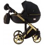 Коляска 2 в 1 Adamex Luciano Polar (Gold) Q85 Чорний - Чорна шкіра (видавлена точка)