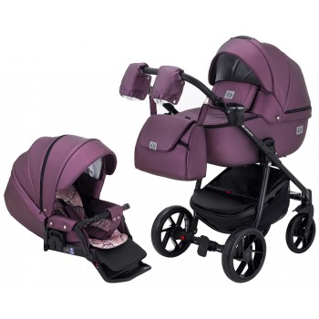 Коляска 2 в 1 Adamex Hybryd Plus шкіра 100% Y233CZ фіолетовий (перламутр)