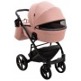 Коляска 2 в 1 Bair Marcel кожа 100%  розовый (пудра)