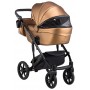 Коляска 2 в 1 Bair Polo (Black) шкіра 100% 28 срібло (перламутр)