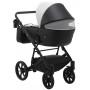 Коляска 2 в 1 Bair Kiwi шкіра 100% BK-51/15 білий-чорний