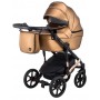 Коляска 2 в 1 Bair Polo (Cooper) кожа 100% 28C бронза (перламутр)