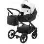 Коляска 2 в 1 Bair Kiwi шкіра 100% BK-51/15 білий-чорний