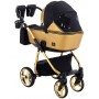 Коляска 2 в 1 Adamex Sierra Polar (Gold) SR403 чорний - золотий шкіра (перфорація)