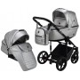 Коляска 2 в 1 Adamex Amelia кожа 100% SM13 серебро перламутр