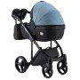 Коляска 2 в 1 Adamex Luciano jeans Y40 графит джинс - голубой меланж