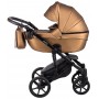 Коляска 2 в 1 Bair Polo (Black) шкіра 100% 28 срібло (перламутр)