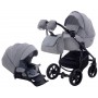 Коляска 2 в 1 Adamex Hybryd Plus BR204 светло-серый - серая кожа (выдавленная точка)