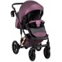 Коляска 2 в 1 Bair Star (Cooper) кожа 100% 51C фиолет (перламутр) - медная люлька