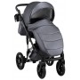 Коляска 2 в 1 Bair Star (Silver) шкіра 100% 33S графіт (перламутр) - графітова люлька