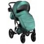 Коляска 2 в 1 Bair Star (Silver) шкіра 100% 41S зелений (перламутр) - графітова люлька