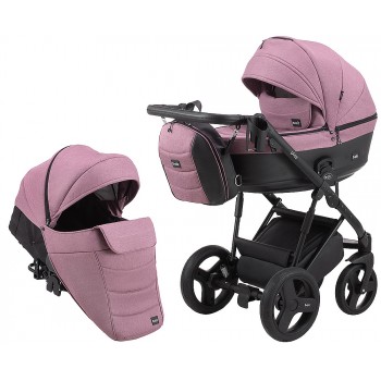 Коляска 2 в 1 Bair Play Plus Soft BPS-948 бузковий - чорний (шкіра)
