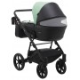 Коляска 2 в 1 Bair Kiwi кожа 100% BK-8/15 мятный - черный