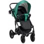 Коляска 2 в 1 Bair Polo (Black) шкіра 100% 29 зелений (перламутр)
