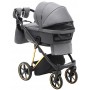 Коляска 2 в 1 Adamex Belissa Special Edidion (Gold) PS-608 графит - графит кожа (перфорация)
