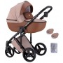 Коляска 2 в 1 Adamex Luciano Y61 темно-бежевий льон - коричнева шкіра (видавлений точка)