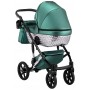 Коляска 2 в 1 Bair Star (Silver) шкіра 100% 41S зелений (перламутр) - графітова люлька