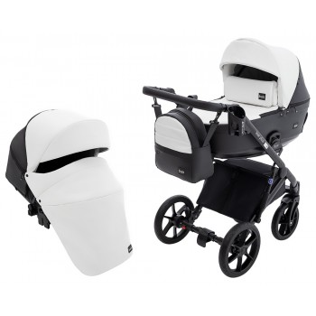 Коляска 2 в 1 Bair Kiwi Plus ECO BKP-51/15 белый / черный