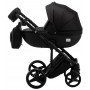 Коляска 2 в 1 Adamex Luciano Q85CZ черный - черная кожа (выдавленная точка)