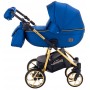 Коляска 2 в 1 Adamex Hybryd Plus Polar (Gold) Шкіра 100% У220А темно-синій перламутр