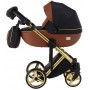 Коляска 2 в 1 Adamex Luciano Polar (Gold) Y800 коричневий (шкіра) - чорний