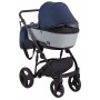 Коляска 2 в 1 Bair Mirello шкіра 100% М-27/32 т. синій - сірий