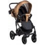 Коляска 2 в 1 Bair Polo (Black) шкіра 100% 28 срібло (перламутр)