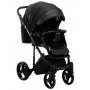 Коляска 2 в 1 Adamex Luciano Q85CZ черный - черная кожа (выдавленная точка)