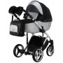 Коляска 2 в 1 Adamex Luciano Polar (Chrome) Y843 чорний (люрикс) - срібло шкіра