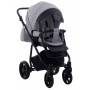 Коляска 2 в 1 Adamex Hybryd Plus BR205 світло-сірий - чорна шкіра (видавлений точка)