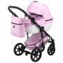 Коляска 2 в 1 Bair Star White (Silver) шкіра 100% 10S рожевий - біла люлька