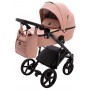 Коляска 2 в 1 Bair Marcel кожа 100%  розовый (пудра)