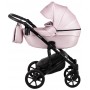 Коляска 2 в 1 Bair Polo (Black) кожа 100% 39 розовый (перламутр)