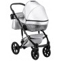 Коляска 2 в 1 Bair Star (Silver) шкіра 100% 46S срібло (перламутр) - графітова люлька