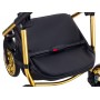 Коляска 2 в 1 Adamex Hybryd Plus Polar (Gold) Шкіра 100% У220А темно-синій перламутр