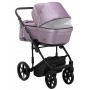 Коляска 2 в 1 Adamex Amelia шкіра 100% SM7 світло-бузковий перламутр