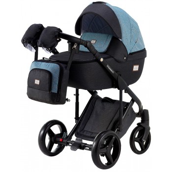 Коляска 2 в 1 Adamex Luciano jeans Y40 графіт джинс-блакитний меланж