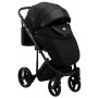 Коляска 2 в 1 Adamex Luciano Q85CZ черный - черная кожа (выдавленная точка)